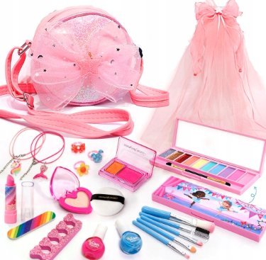 Zestaw kosmetyków do malowania z torebką i uroczym tiul klamra