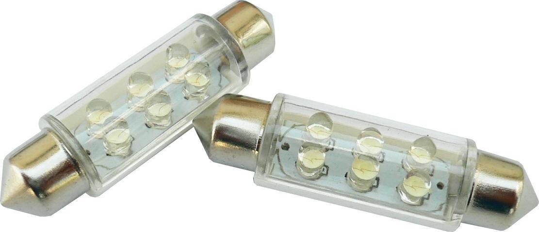 Carcommerce ŻARÓWKA LED 12V5W SV8.5-6 LED BIAŁA - 2szt.