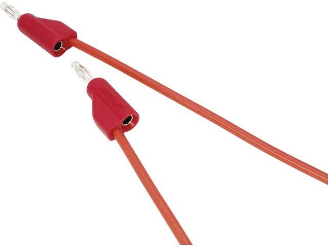 Przewód pomiarowy VOLTCRAFT złącze męskie 4 mm - złącze męskie 4 mm 1.00 m czerwony 1 szt. 2181379