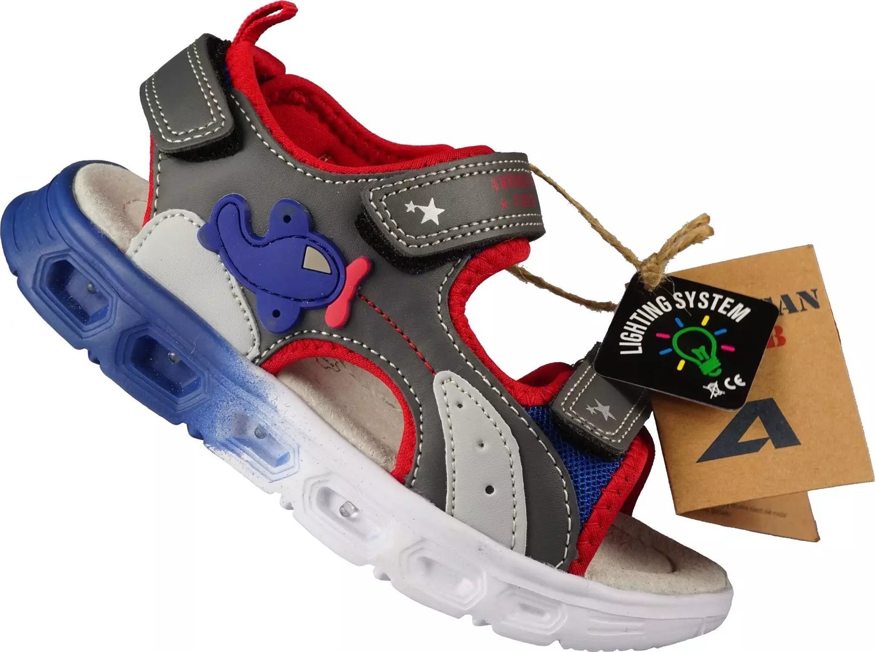 American Club Dziecięce sandały American Club BRL-146/24 szare 26