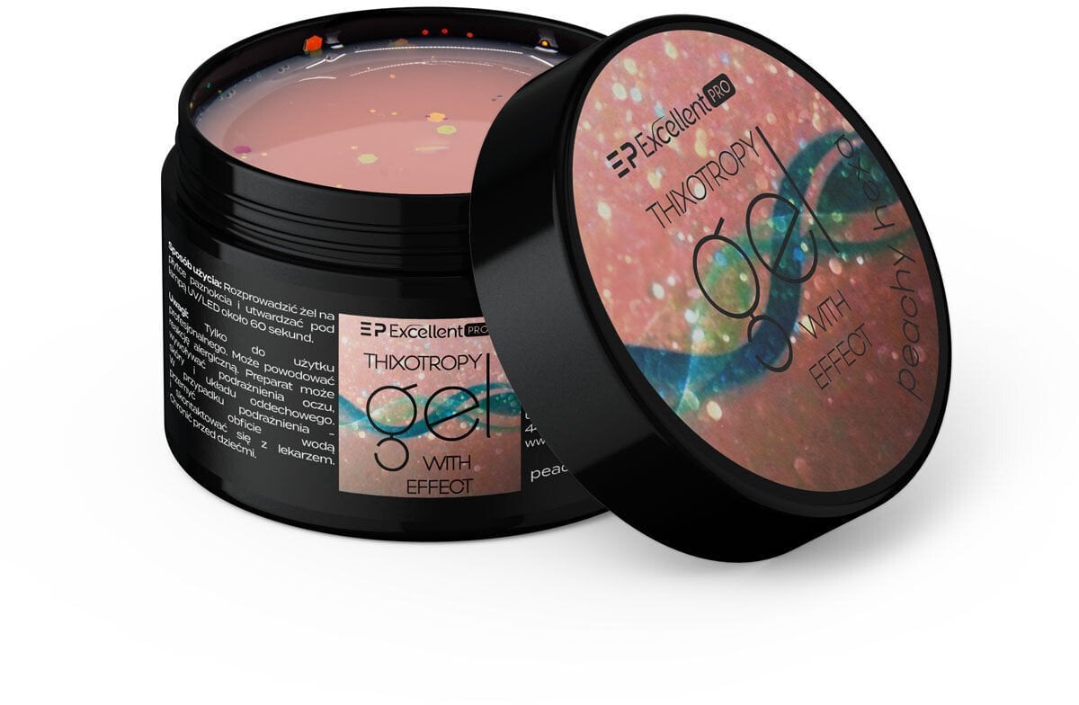 Excellent PRO Thixotropy Gel With Effect żel budujący Peachy Hexa 15g