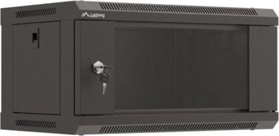 SZAFA INSTALACYJNA RACK WISZĄCA 19" 4U 540X350 CZARNA DRZWI PRZESZKLONE LANBERG (FLAT PACK)