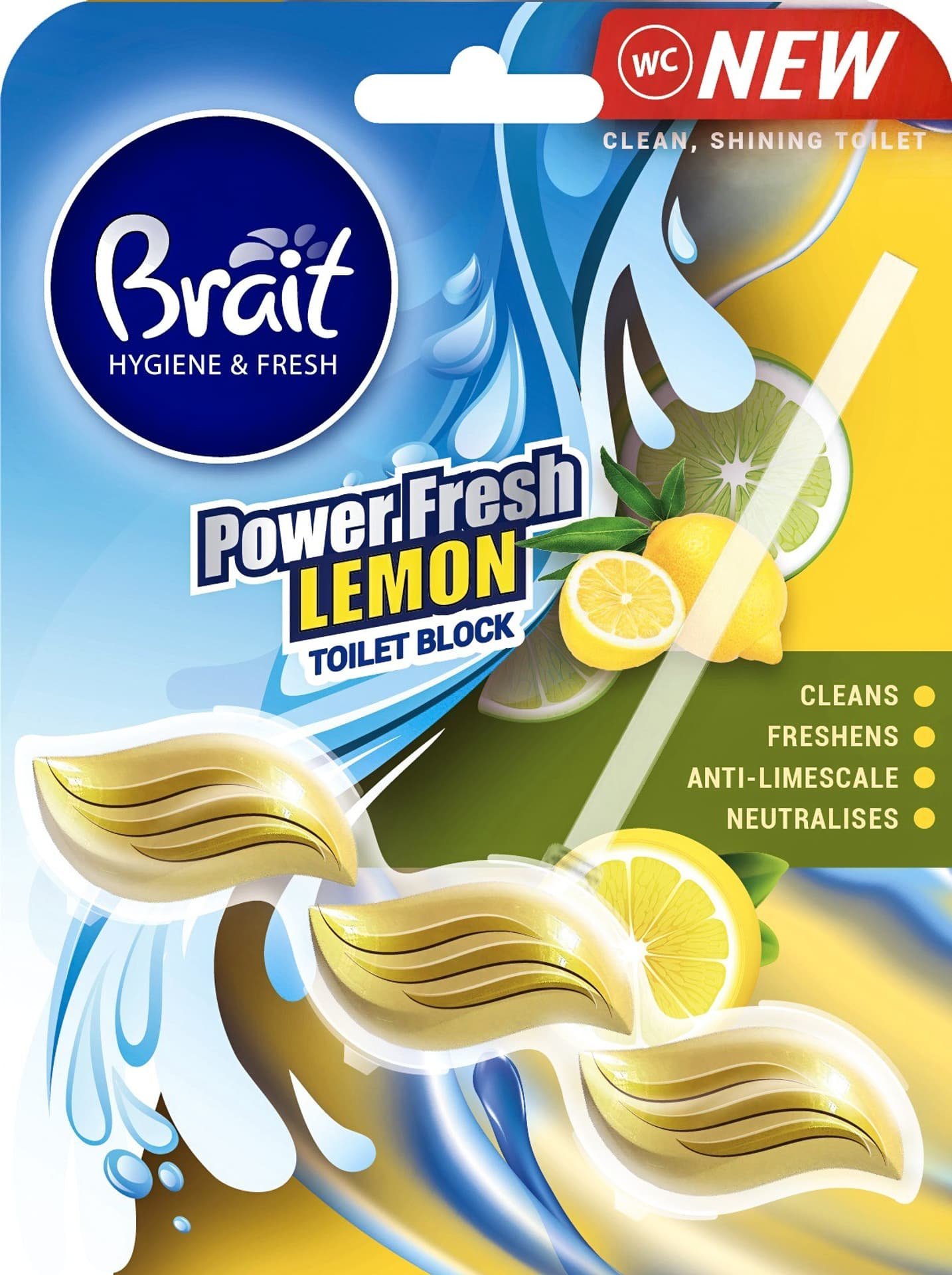 DRAMERS Brait Hygiene & Fresh Kostka do WC Power Fresh Lemon 39g