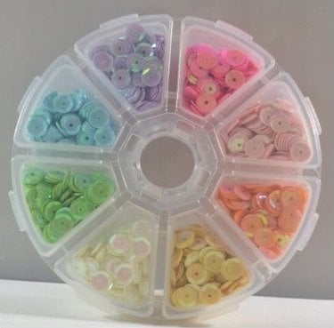 Titanum Cekiny 8 kolorów pastelowych 6mm 40g