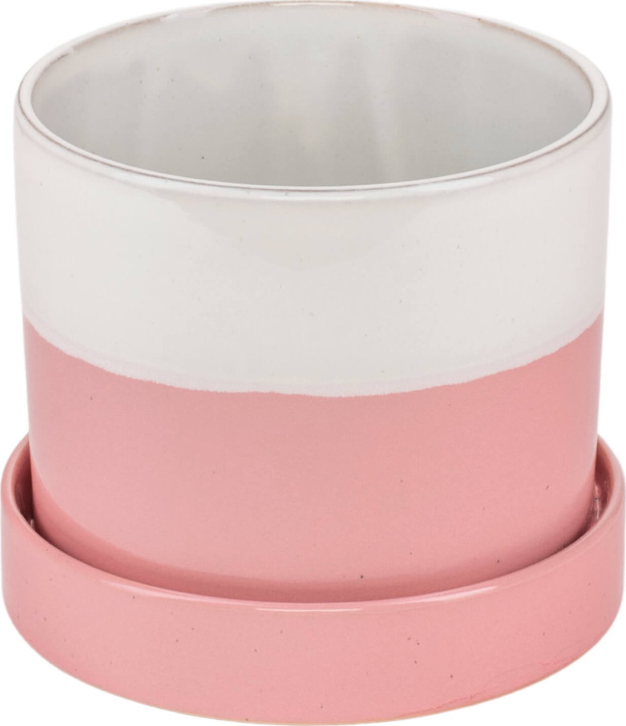 Direct Home and Garden Doniczka ceramiczna Inger 15cm biało-różowa