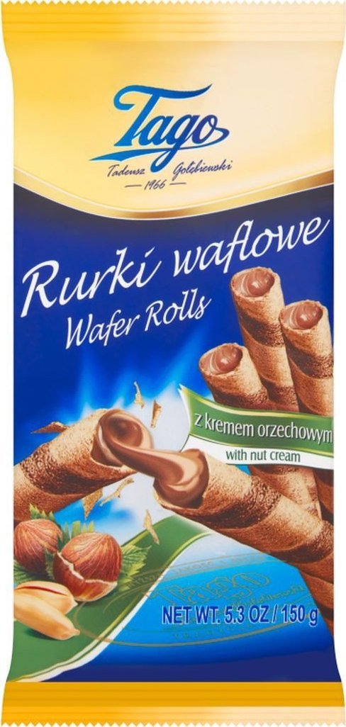 Tago Rurki waflowe z kremem orzechowym 150 g