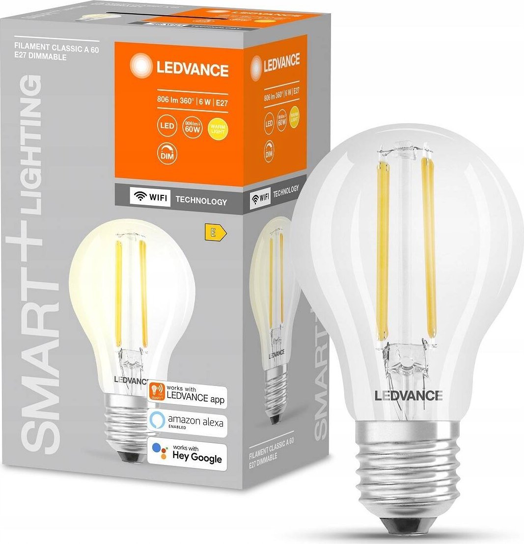 Ledvance Żarówka LED SMART+ 6W ciepła 2700K 806lm ściemniana aplikacją przez WiFi Uniwersalny