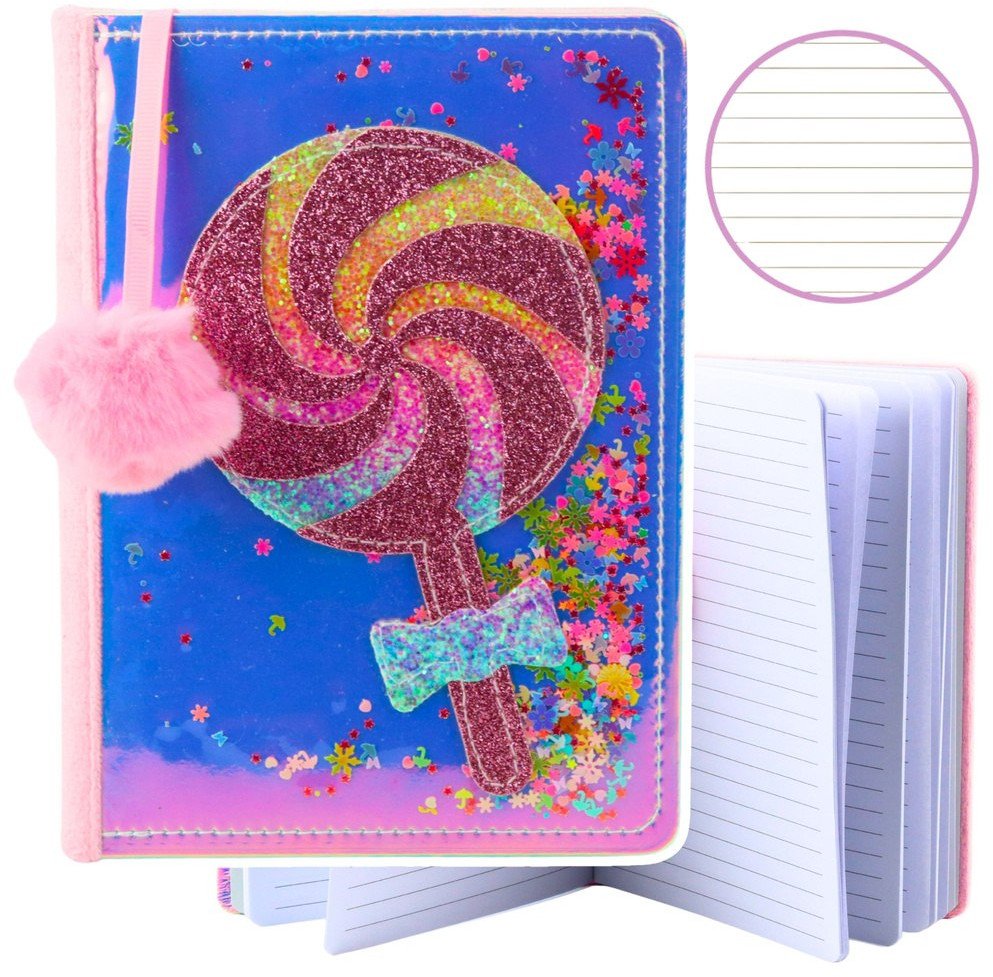 Zeszyt Notatnik W Linie Lizak Konfetti Holograficzny A5 80 Kartek LEAN