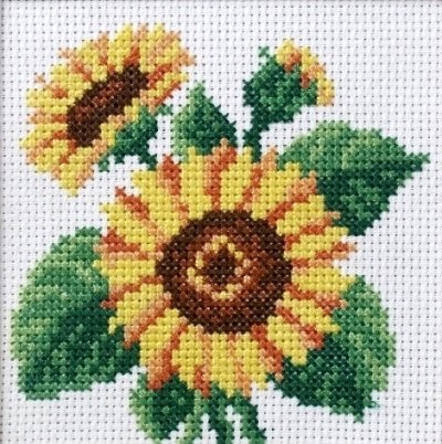 Haft krzyżykowy - Słoneczniki