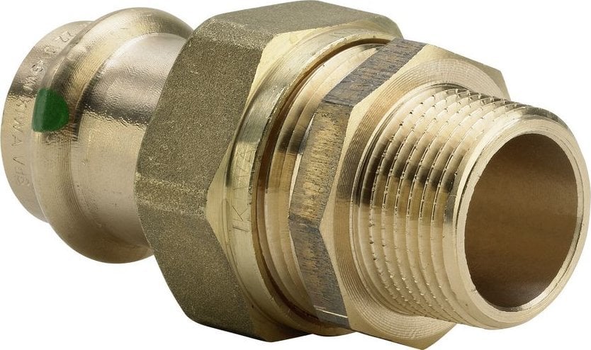 Viega Dwuzłączka Z Sc 15 x 1/2 brąz krzemowy / błyszczącaŁącznik do rur