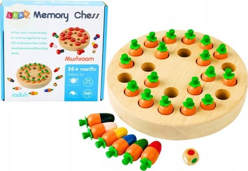 LeanToys Gra Pamięciowa Rodzinna Marchewki Drewniana