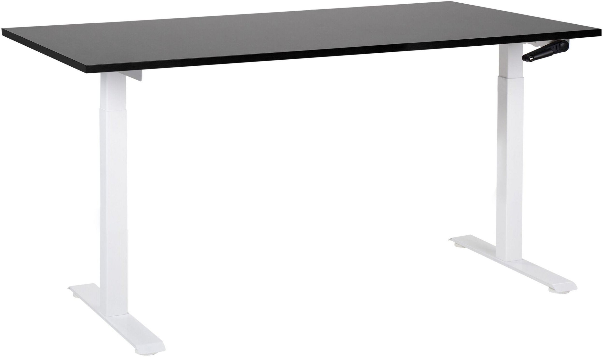 Biurko Beliani Biurko regulowane manualnie 160 x 72 cm czarno-białe DESTINES