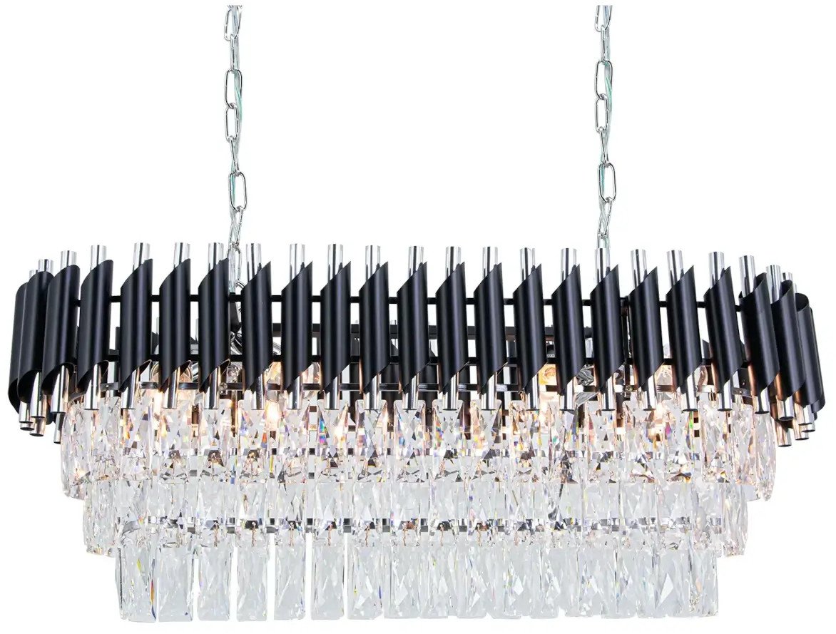 Kryształowa lampa wisząca TOLEDO 6260/8 8C BL czarny chrom przezroczysty