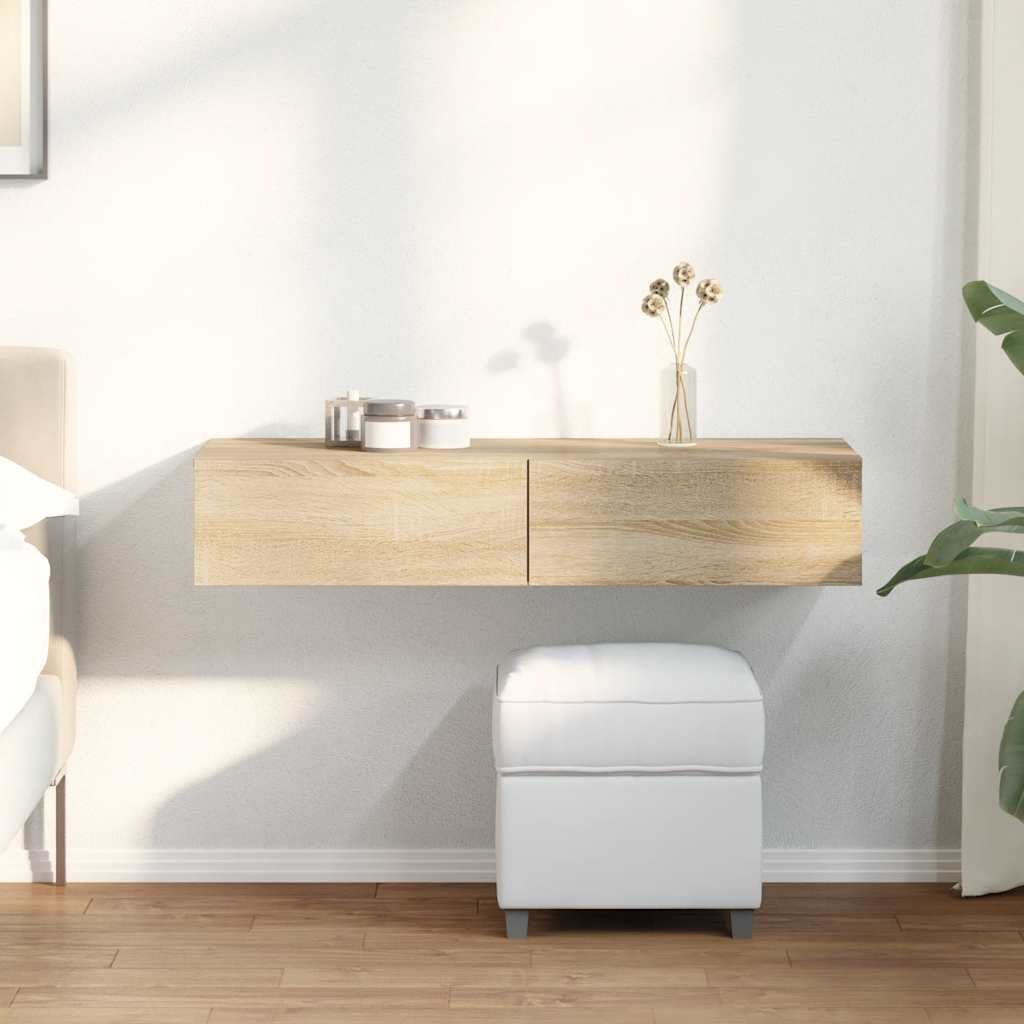 vidaXL vidaXL Półka ścienna z szufladami, dąb sonoma, 100x36x19 cm