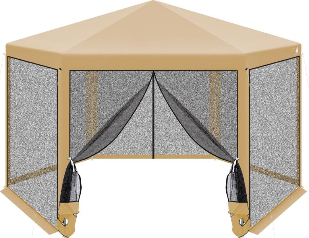 Saska Garden PAWILON OGRODOWY SZEŚCIOKĄTNY 2x2x2x2.5M Z MOSKITIERĄ BEŻOWY