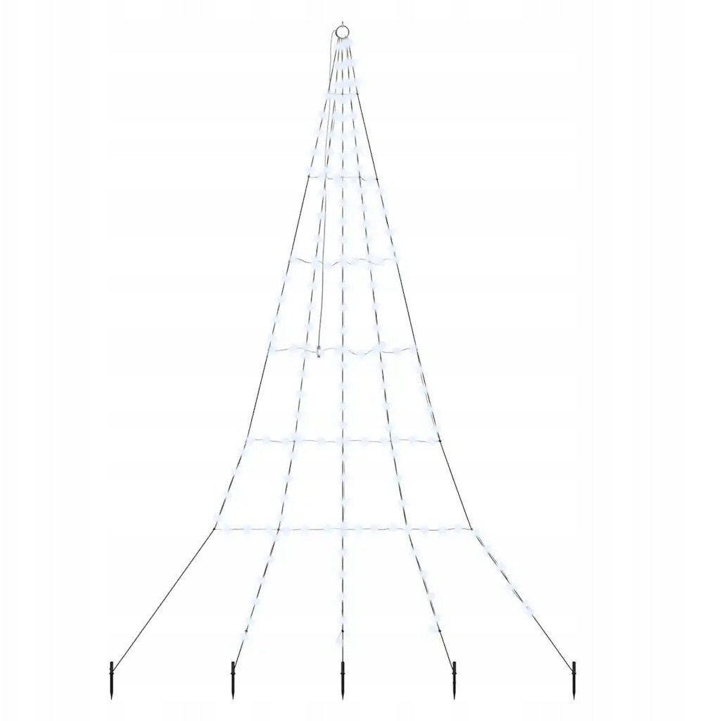 vidaXL Choinka świąteczna LED Chłodna biel 306 cm Metal