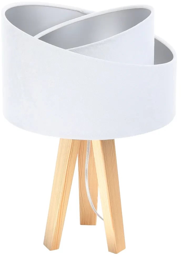 Lampa stołowa GEMSTONE biała/srebrna/sosna BPS KONCEPT