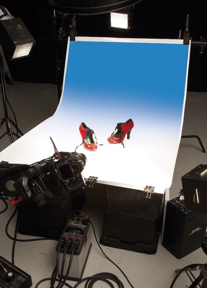 Colorama Tło cieniowane biało-granatowe 110 x 170cm