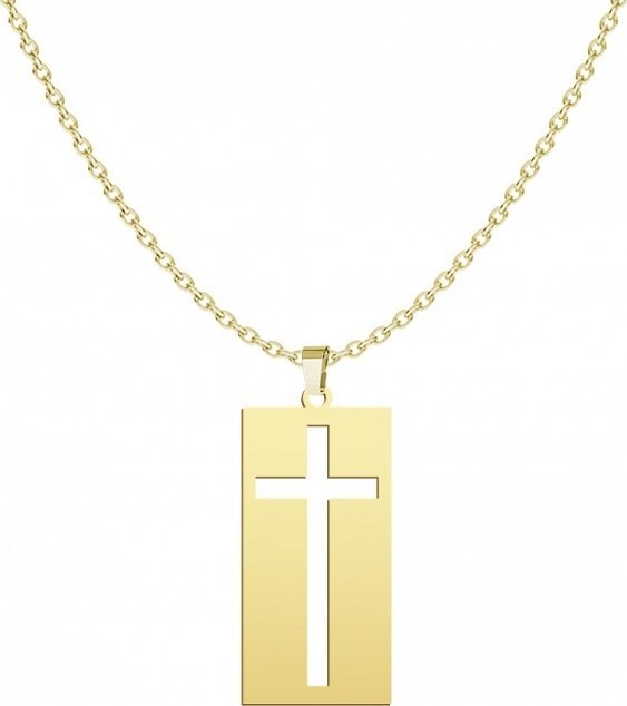 Radziszewska Jewellery Pozłacany Naszyjnik KRZYŻ GRAWER DEDYKACJA GRATIS