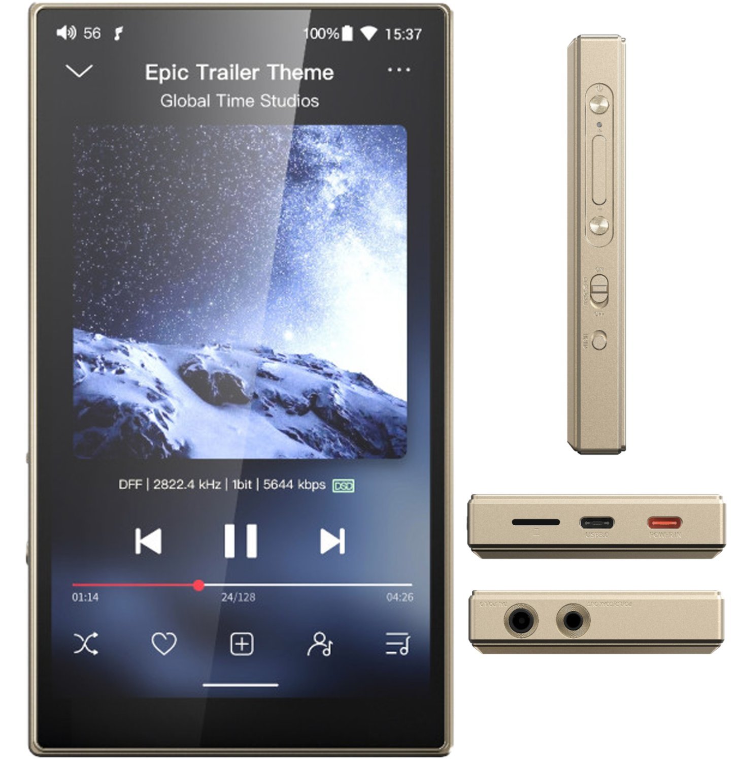 FiiO Przenośny odtwarzacz audio M21 Titanium gold