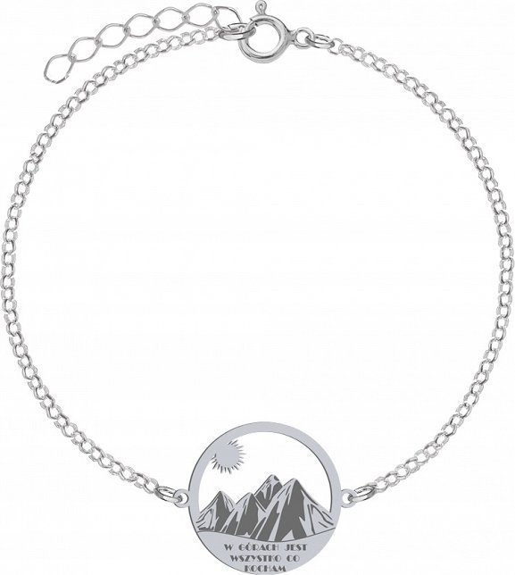 Radziszewska Jewellery Bransoletka Srebrna Góry Łańcuszek 925 Prezent GRAWER DEDYKACJA GRATIS
