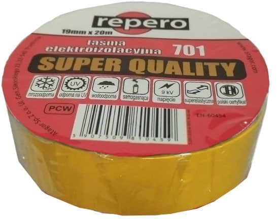 TAŚMA IZOLACYJNA REPERO 701 ŻÓŁTA 19MMX20M