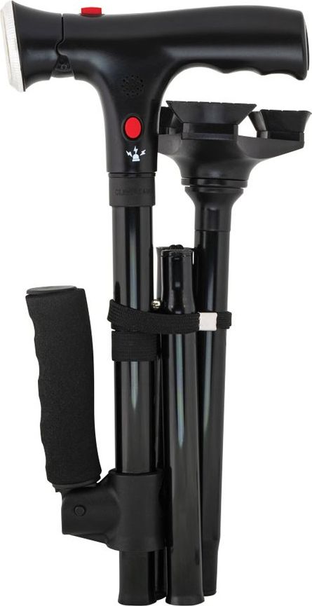 Senior Home Life Laska składana z lampką LED i alarmem dla Seniora