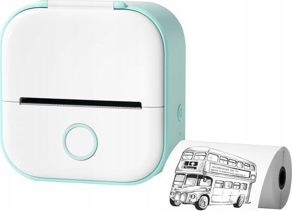 Drukarka etykiet Phomemo T02 Drukarka Termiczna Bluetooth Do Zdjęć Naklejek Notatek Etykiet / Biało - Zielona