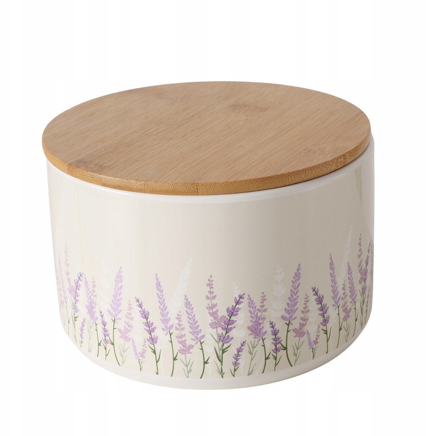 Pojemnik ceramiczny LAVANDER z bambusową pokrywą, Ø 16 cm
