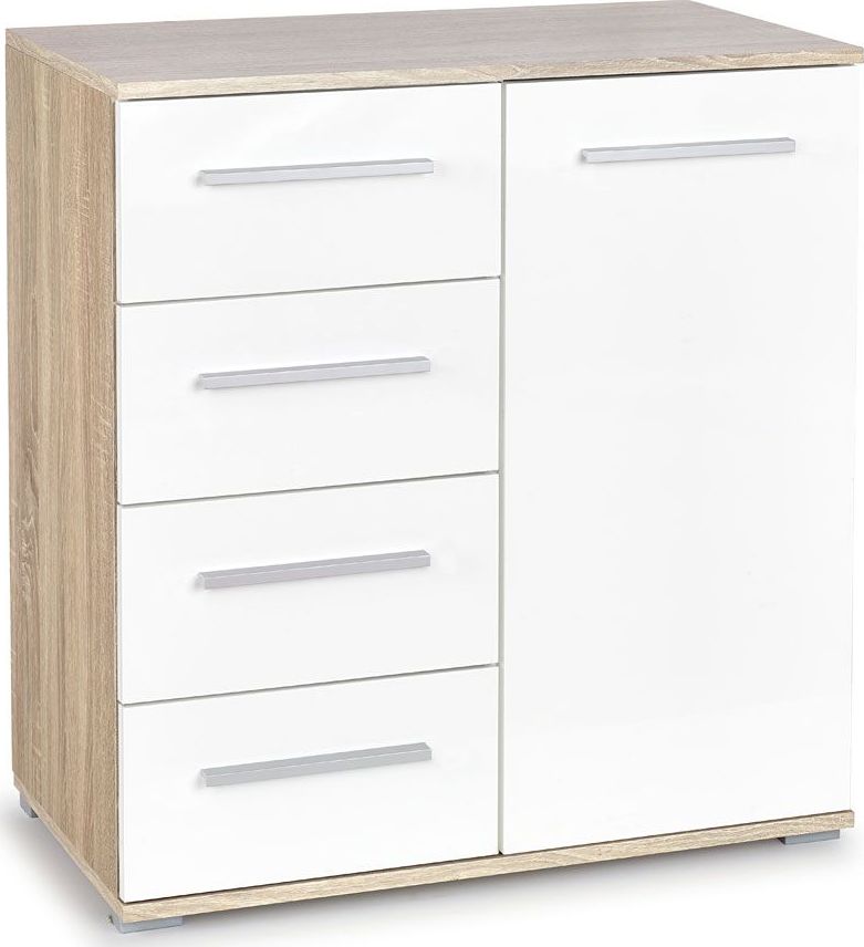 Elior Komoda Lines C5 - biała + dąb sonoma