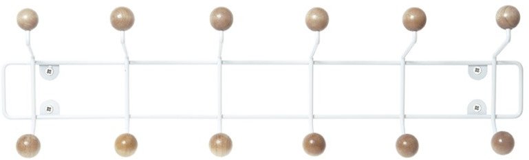 Wieszak na ubrania na ścianę SATURNUS, drewniane gałki, 53,5 cm