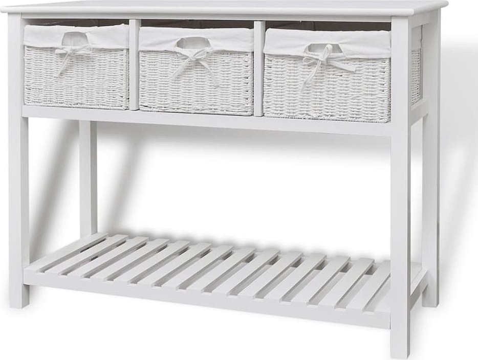 Elior Biała komoda z koszami do przedpokoju - Garmi