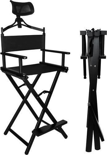 Beautylushh Krzesło do makijażu aluminiowe z zagłówkiem