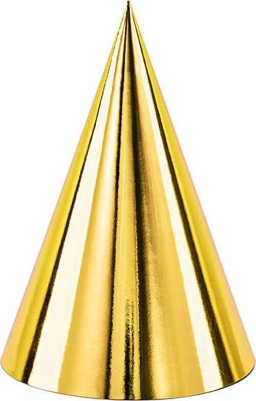 Party Deco Czapeczki złote - 6 szt. uniwersalny (42299-uniw) - 42299-uniw