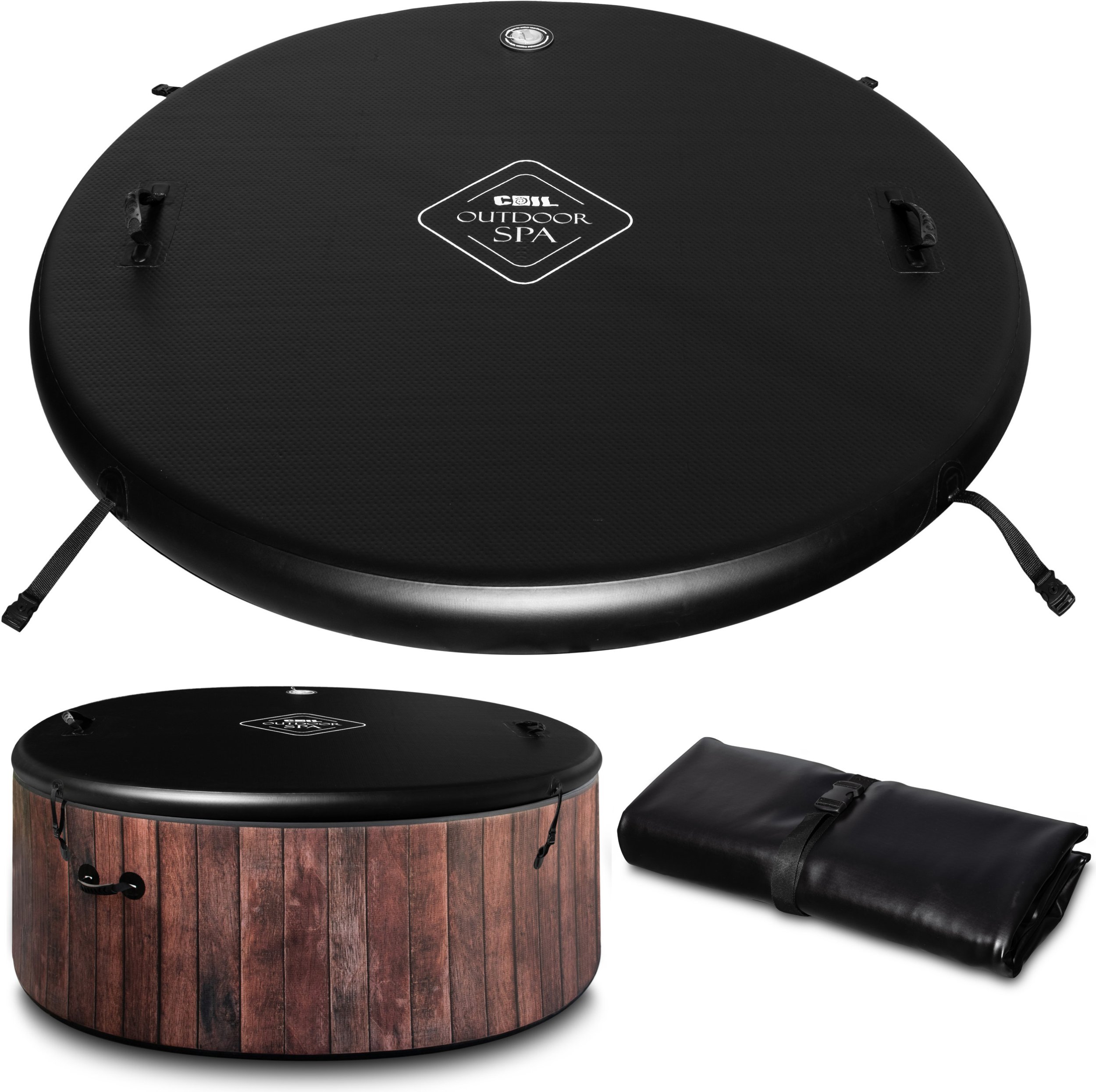 Coil pokrywa termiczna do wanny ogrodowej spa dmuchana z zapięciem