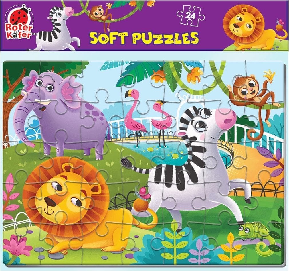 RK6040-02 Piankowe puzzle. Zwierzeta w zoo