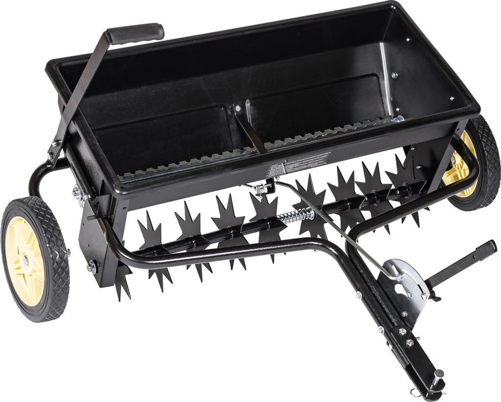 Cedrus CEDRUS SP31509 AERATOR AREATOR SIEWNIK ROZSIEWACZ DO TRAKTORKA OGRODOWY DO NASION NAWOZU NAWOZÓW 2w1 - Poj. 43.5 L / 81 cm