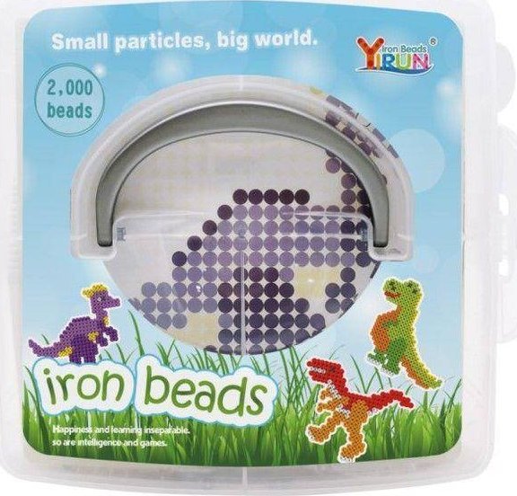 Koraliki Do Prasowania Szablony Dinozaury, Zestaw 2000 Elementów, Prasowanka, Kuferek