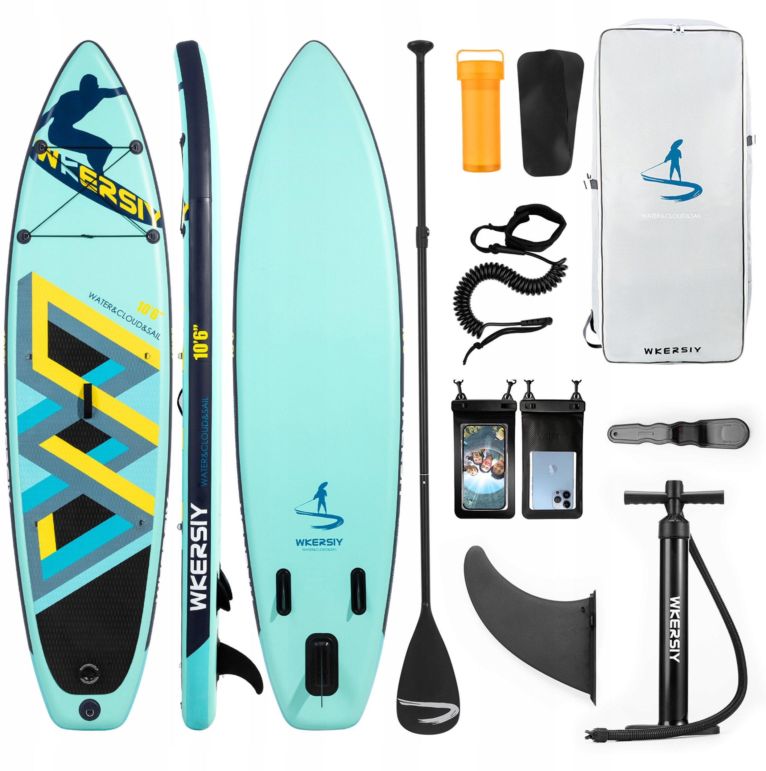 SUP1 DESKA SUP POMPOWANA SIEDZISKO WIOSŁO PLECAK XXL BLUE