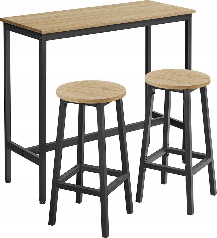 Leobert Stół Barowy + 2 Taborety - sonoma - LBT219B11