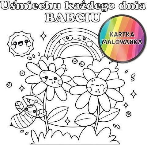 Karnet KW Kolorowanka tęcza Babcia