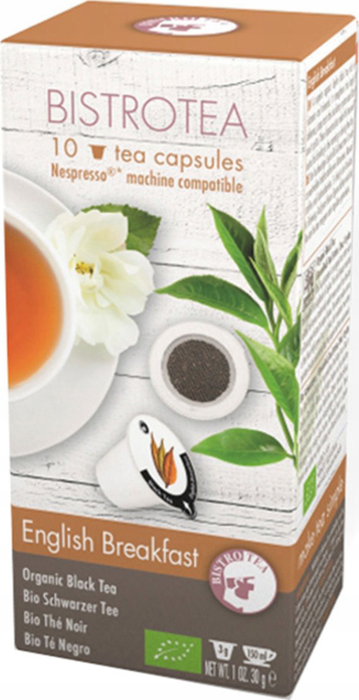 Organic tea capsules for Nespresso(r) machines Bistro Tea English Breakfast, 10 pcs.