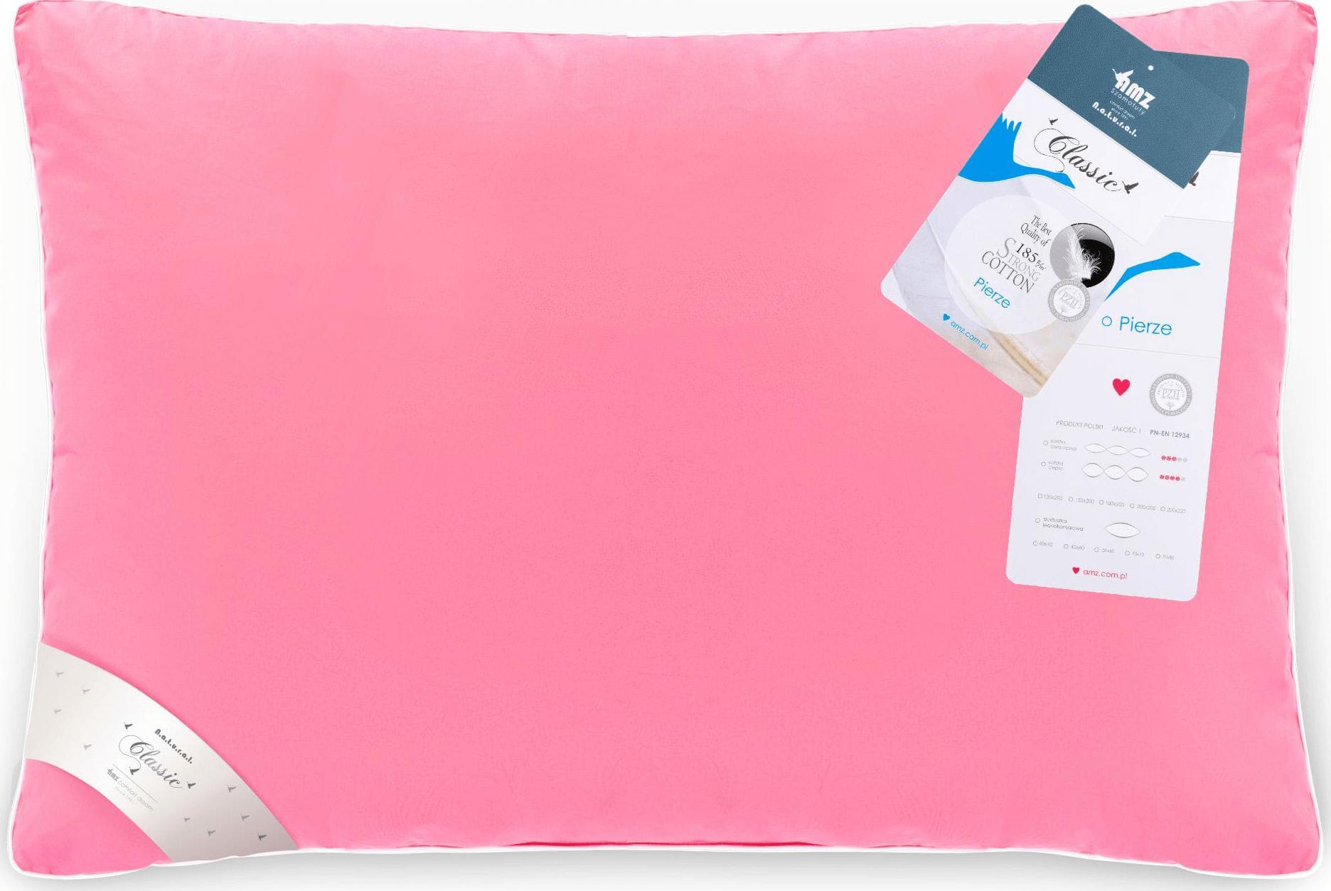 AMZ Poduszka 50 x 60 Natural Classic Pierze Róż