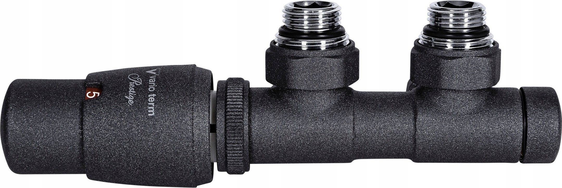 Varioterm Zestaw grzejnikowy Twins lewy Czarny strukturalny