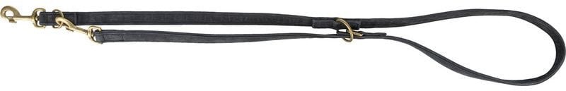 Pure, smycz regulowana, dla psa, skórzana, czarna, S–M: 2 m/15 mm