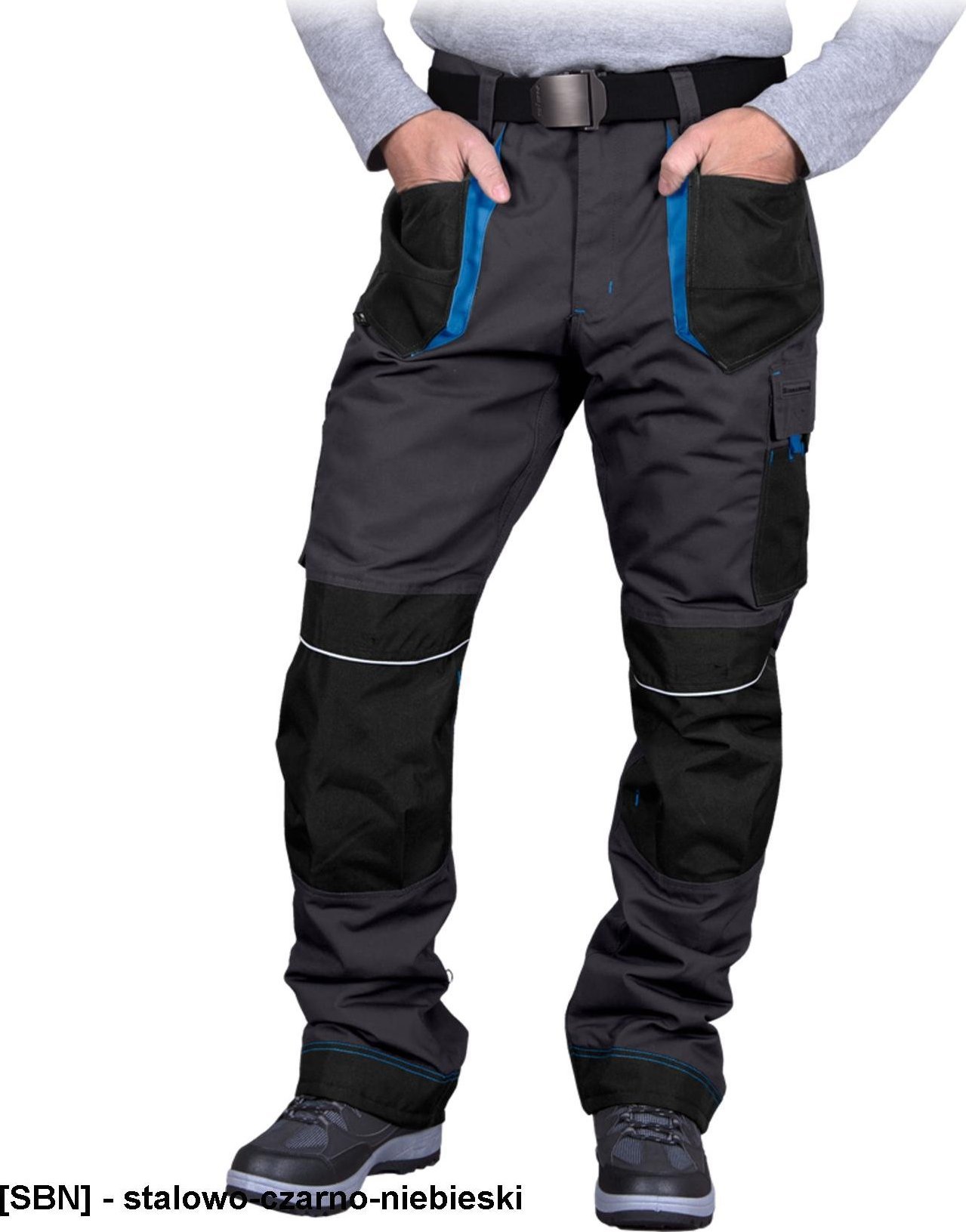 R.E.I.S. LH-FMNW-T - Spodnie ochronne ocieplane do pasa FORMEN - stalowo-czarno-niebieski L