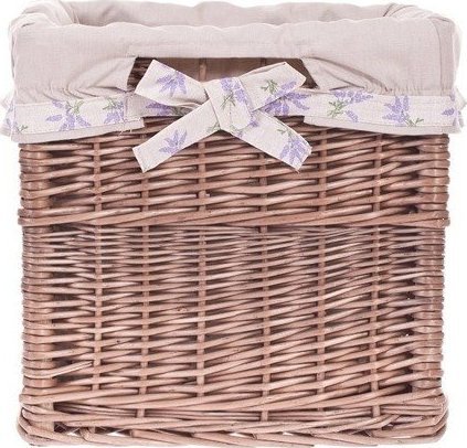 WickerPL wiklinowy kosz Skrzynka z obszyciem szarzona 30x30 H30 cm