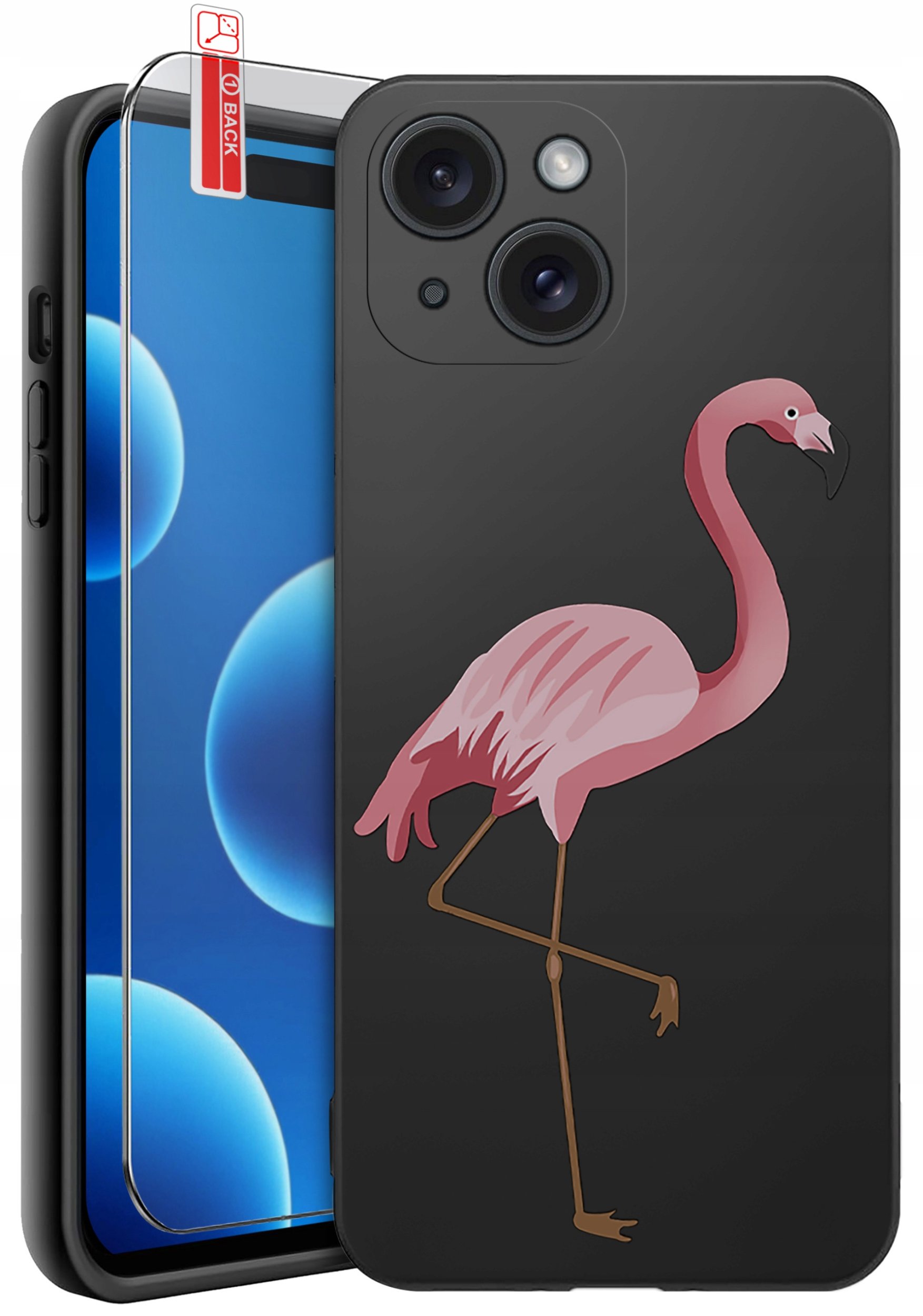 ETUI do iPhone 15 | WZORY | SILIKONOWE MATT CASE + SZKŁO 9H