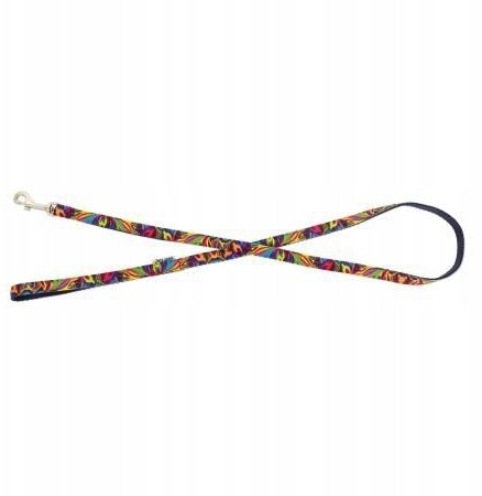 Smycz dla psa, granatowa, wzór picasso, taśma polipropylenowa, 10mm/120cm