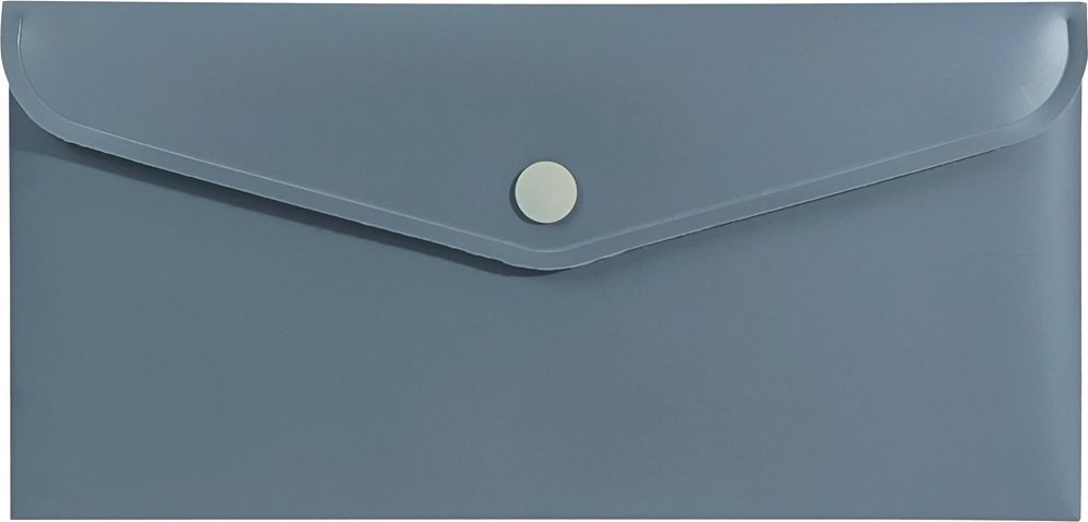 Biurfol Teczka koperta na zatrzask DL 21x11 PP szara sotf touch BIURFOL